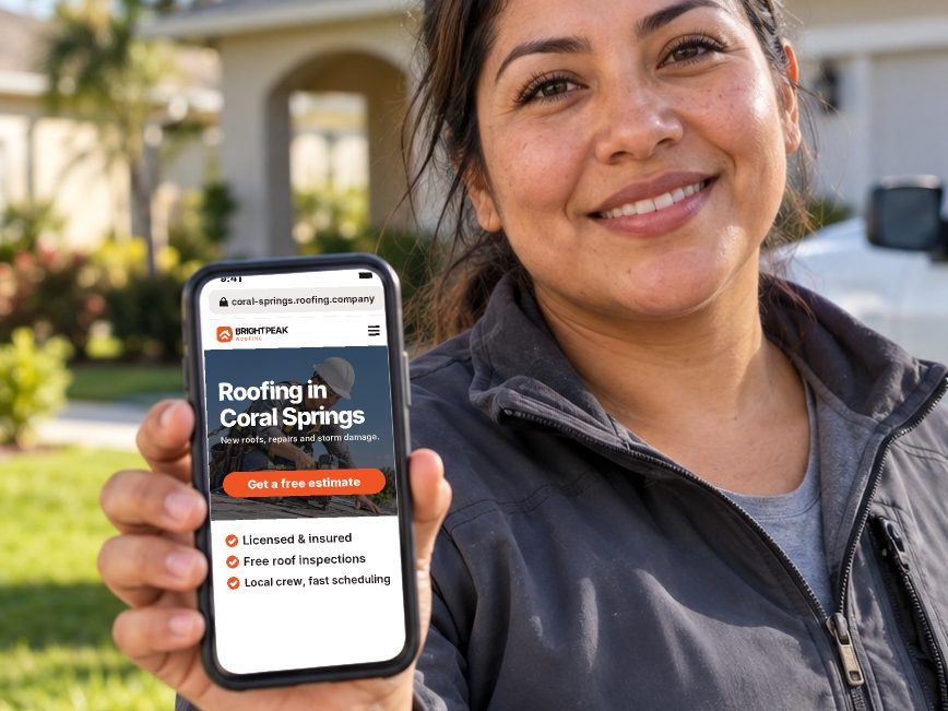 coral-springs.roofing.company open in a phone browser